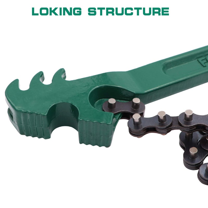 Taxutor 12 inch Heavy-Duty Adjustable Ratcheting Chain Wrench Adjustable Oil Filter Pipe Wrench Chain Style Multi-Purpose Remover Tool - Image 2